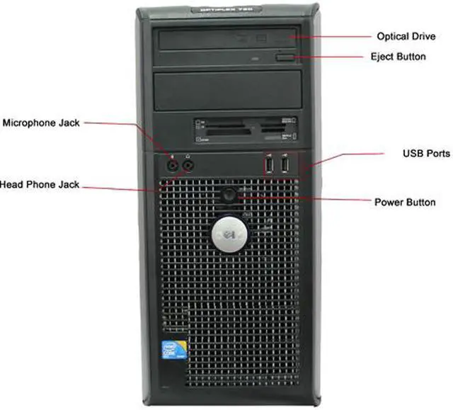 Alt view image 3 of 4 - DELL Desktop Computer 780 Intel Core 2 Duo E8400 8GB DDR3 1TB HDD Intel GMA 4500 Windows 7 Professional 64-bit