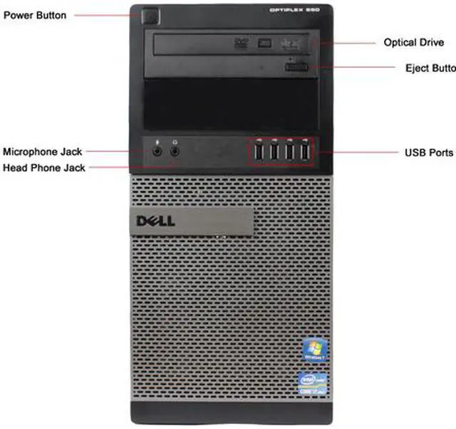Alt view image 3 of 4 - DELL Desktop Computer OptiPlex 990 Intel Core i7-2600 4GB DDR3 250GB HDD Intel HD Graphics 2000 Windows 7 Professional 64-bit