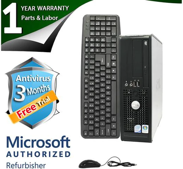 Main image of DELL Desktop Computer 755 Intel Core 2 Duo E6550 2GB DDR2 80GB HDD Windows 7 Home Premium 64-Bit