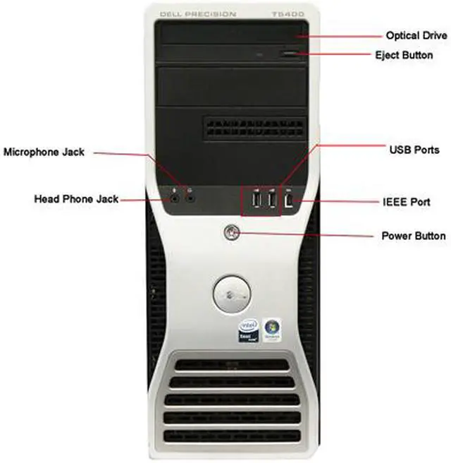 Alt view image 3 of 4 - DELL Desktop Computer T5400 Intel Xeon E5405 4GB DDR2 500GB HDD NVIDIA NVS 295 Windows 7 Professional 64-bit