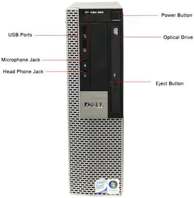 Alt view image 3 of 4 - DELL Desktop Computer OptiPlex 960 Intel Core 2 Duo E8400 4GB DDR2 1TB HDD Windows 7 Professional 64-bit