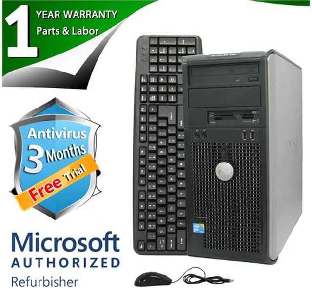 Main image of DELL Desktop Computer 780 Intel Core 2 Quad Q8200 8GB DDR3 1TB HDD Intel GMA 4500 Windows 7 Professional 64-bit
