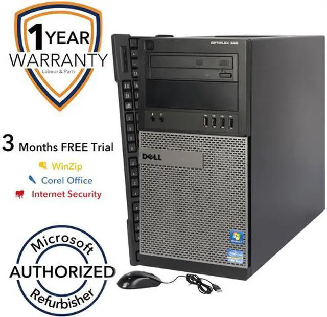 Main image of DELL Desktop PC 990 Intel Core i5-2400 4GB DDR3 250GB HDD Intel HD Graphics 2000 Windows 7 Professional 64-bit