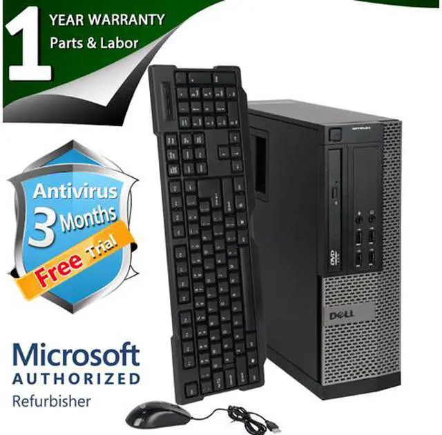 Main image of DELL Desktop Computer 990 Intel Core i3-2100 8GB DDR3 1TB HDD Windows 7 Professional 64-bit