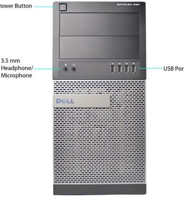 Alt view image 2 of 3 - DELL Desktop Computer 990 Intel Core i5-2400 8 GB 1TB HDD Windows 10 Pro 64-Bit