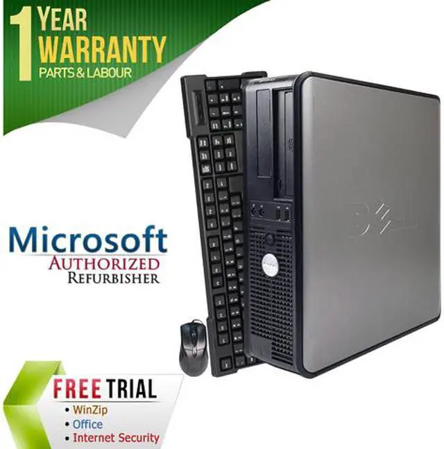Main image of DELL Desktop Computer OptiPlex GX745 Intel Core 2 Duo E6300 2GB DDR2 80GB HDD Intel HD Graphics Windows 10 Pro Multi-Language, English / Spanish