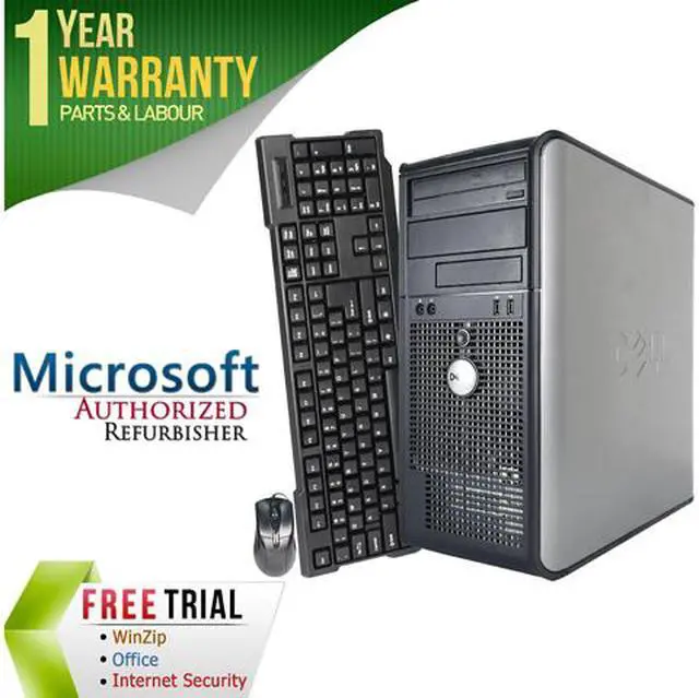 Main image of DELL Desktop Computer OptiPlex GX745 Intel Core 2 Duo E6600 4GB DDR2 160GB HDD Intel HD Graphics Windows 10 Home