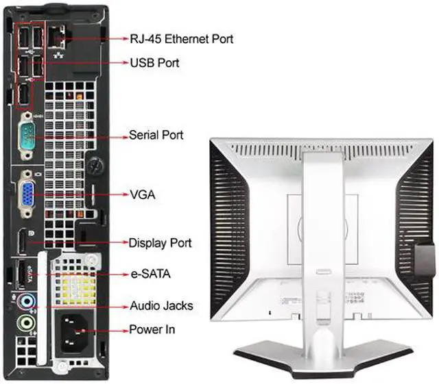 Alt view image 4 of 4 - DELL Desktop Computer OptiPlex GX780-USFF + 19" LCD (Brand May Vary) Intel Core 2 Duo E8400 4GB DDR3 250GB HDD Intel GMA 4500 Windows 10 Pro Multi-Language, English / Spanish