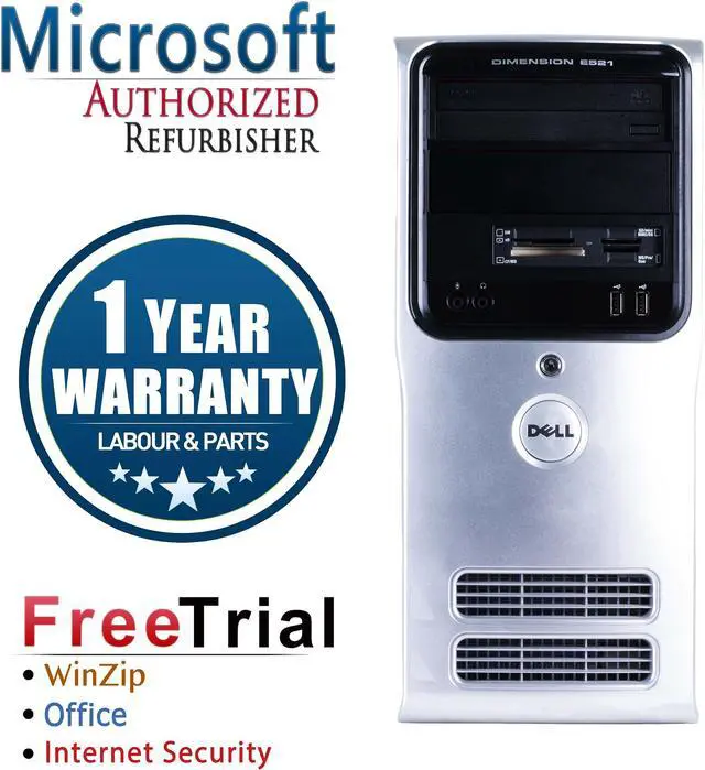 Main image of Refurbished Dell Inspiron 530 Tower Intel Core 2 Duo E7600 3.06G / 4G DDR2 / 2TB / DVD / Windows 10 Professional 64 Bits / 1 Year Warranty