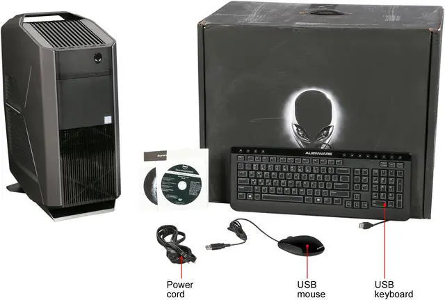 Alt view image 10 of 10 - Alienware Desktop PC Aurora R5 AUR5-12571SLV, Intel Core i7-6700 3.40 GHz, 16 GB DDR4, 2 TB HDD, 256 GB SSD, DVD+/-RW, NVIDIA GeForce GTX 1070 8 GB VR READY, Windows 10 Home, Epic Silver