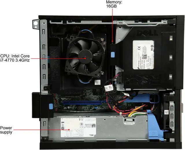 Alt view image 8 of 9 - DELL 7020-SFF Desktop Computer Intel Core i7 4th Gen 4770 (3.40 GHz) 16 GB 500 GB HDD Intel HD Graphics Windows 10 Pro 64-Bit A Grade