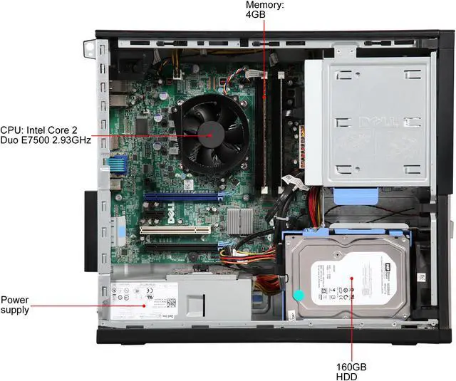 Alt view image 7 of 8 - DELL Grade A Desktop PC OptiPlex 790 Intel Core i3-2100 4 GB 320GB HDD Intel HD Graphics 2000 Windows 10 Home 64-Bit
