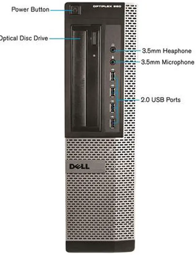 Alt view image 2 of 3 - DELL OptiPlex 990 Desktop Computer Intel Core i5 2nd Gen 2400 (3.10 GHz) 8 GB DDR3 2 TB HDD Windows 10 Pro 64-Bit