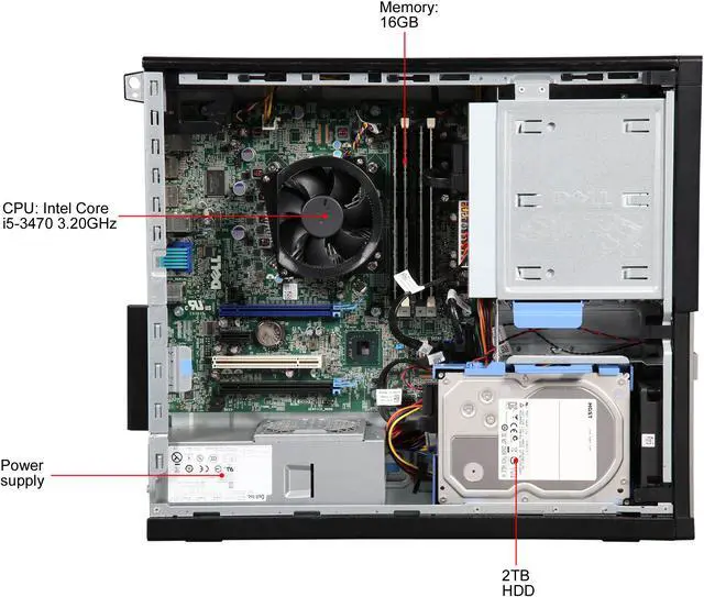 Alt view image 6 of 9 - DELL Desktop Computer OptiPlex 7010 Intel Core i5-3470 16 GB 2TB HDD Intel HD Graphics Windows 10 Pro