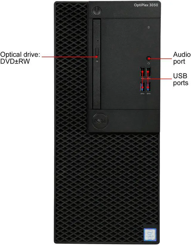 Alt view image 2 of 9 - DELL Desktop Computer OptiPlex 3050 Intel Core i3-7100 4GB DDR4 500GB HDD Intel HD Graphics 630 Windows 10 Pro 64-Bit