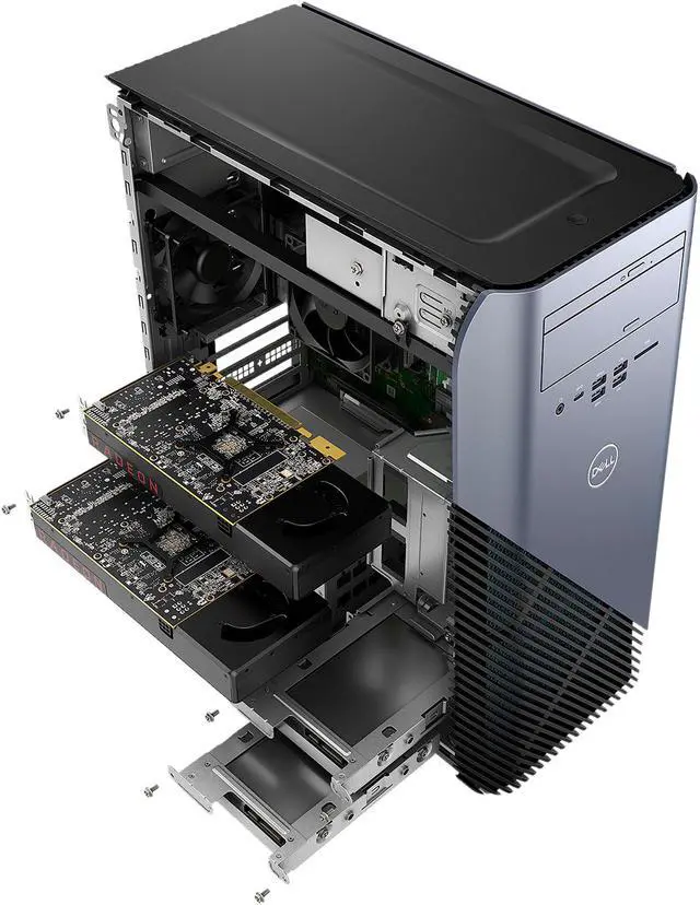 Alt view image 9 of 12 - DELL Desktop Computer Inspiron 5675 i5675-A128BLU-PUS AMD Ryzen 7 1700X 8GB DDR4 1TB HDD AMD Radeon RX 570 Windows 10 Home 64-Bit