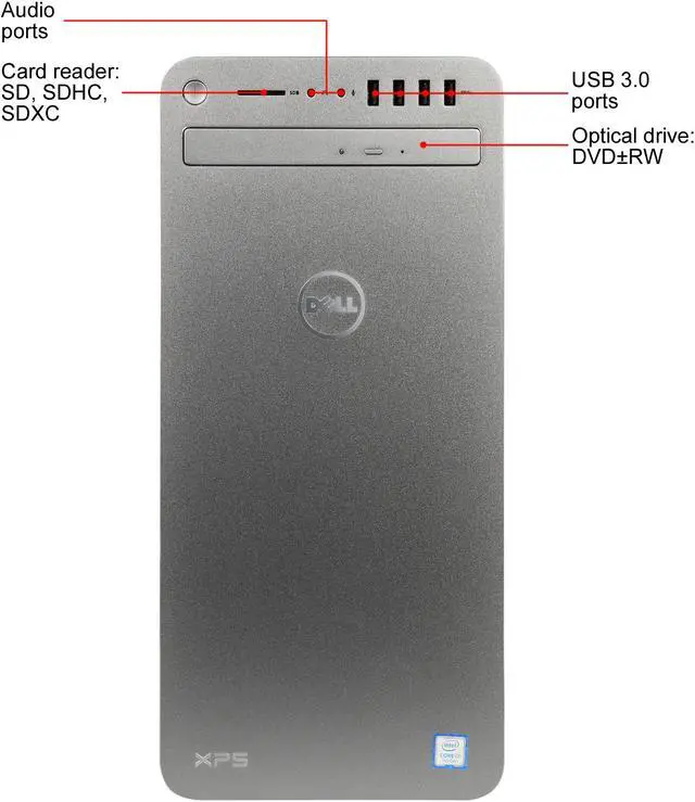 Alt view image 2 of 9 - DELL Desktop Computer XPS XPS8920-7581SLV-PUS Intel Core i7-7700 16GB DDR4 2TB HDD 256GB SSD GeForce GTX 1070 Windows 10 Pro 64-Bit