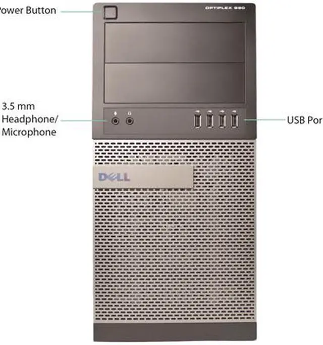 Alt view image 2 of 3 - DELL Desktop Computer 990-T Intel Core i7-2600 8GB DDR3 500GB HDD Windows 10 Pro
