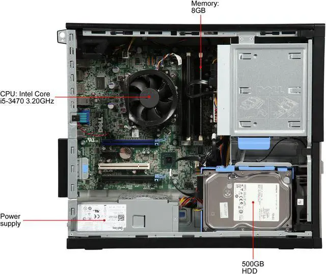 Alt view image 7 of 9 - DELL Grade A Desktop Computer 7010 Intel Core i5-3470 8 GB 500GB HDD Windows 7 Professional