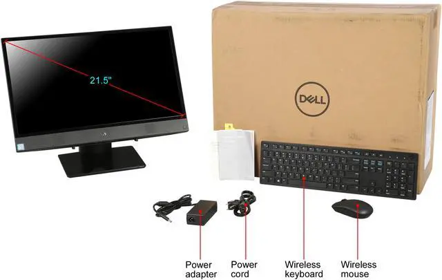 Alt view image 7 of 7 - DELL All-in-One Computer Inspiron 3277 i3277-3838BLK Intel Core i3-7130U 8GB DDR4 1TB HDD 21.5" Touchscreen Windows 10 Home 64-Bit