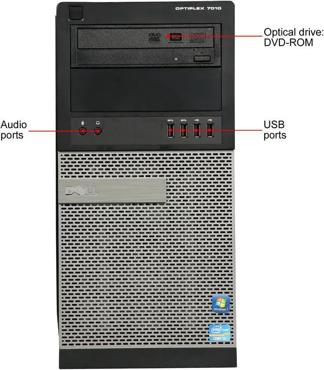 Alt view image 2 of 9 - DELL Grade A Desktop Computer 7010 Intel Core i5 3rd Gen 3470 (3.20 GHz) 8 GB DDR3 500 GB HDD Windows 7 Professional 64-Bit USB Wi-Fi