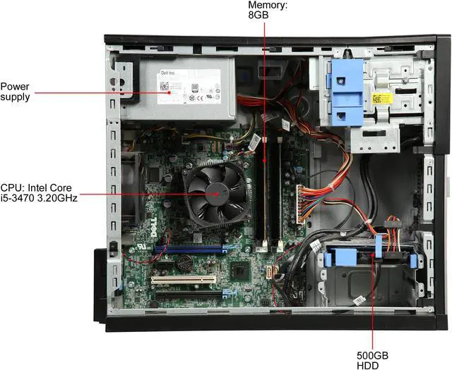 Alt view image 6 of 9 - DELL Grade A Desktop Computer 7010 Intel Core i5 3rd Gen 3470 (3.20 GHz) 8 GB DDR3 500 GB HDD Windows 7 Professional 64-Bit USB Wi-Fi