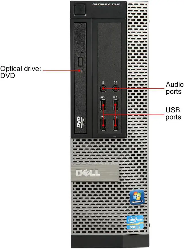 Alt view image 4 of 10 - DELL Grade A Desktop Computer 7010 Intel Core i5-3470 8GB DDR3 500GB HDD Intel HD Graphics 2500 Windows 7 Professional 64-Bit