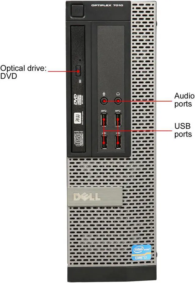 Alt view image 2 of 9 - DELL Grade A Desktop Computer 7010 Intel Core i7 3rd Gen 3770 (3.40 GHz) 16 GB DDR3 480 GB SSD, WIFI, Bluetooth, DVD, Windows 10 Pro 64-bit, with Keyboard & Mouse