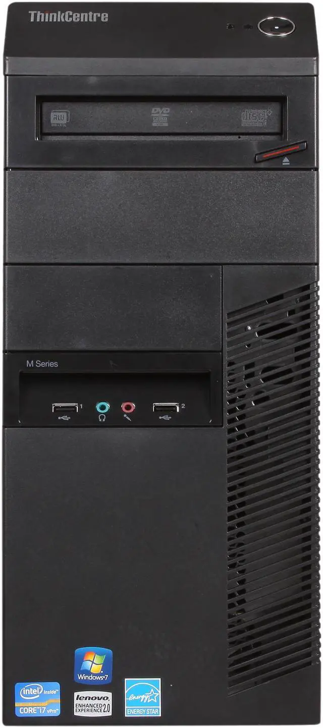 Alt view image 2 of 9 - Lenovo ThinkCentre M91p 7052C9U Desktop Computer Core i7 i7-2600 3.4GHz - Tower - Business Black