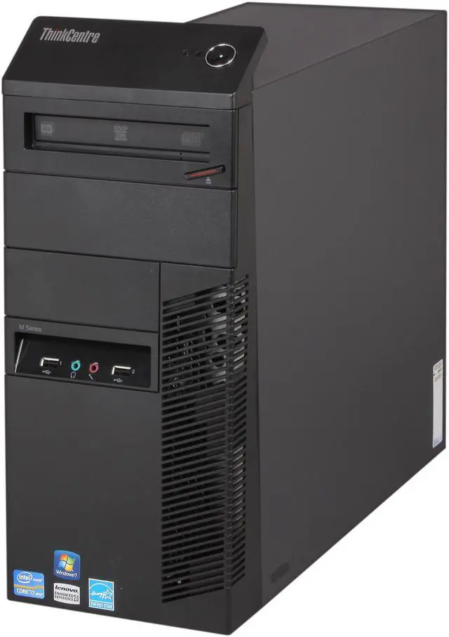 Alt view image 3 of 9 - Lenovo ThinkCentre M91p 7052C9U Desktop Computer Core i7 i7-2600 3.4GHz - Tower - Business Black