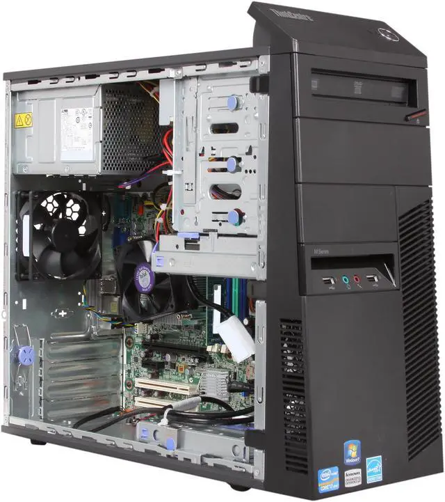 Alt view image 7 of 9 - Lenovo ThinkCentre M91p 7052C9U Desktop Computer Core i7 i7-2600 3.4GHz - Tower - Business Black