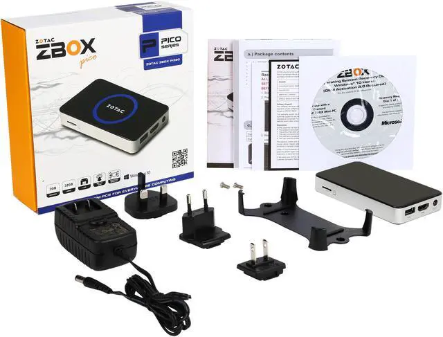 Alt view image 7 of 7 - Zotac Mini PC ZBOX ZBox-PI320-W2B Intel Atom Z3735F (1.33GHz) 2GB DDR3 32GB eMMC Windows 10 Home