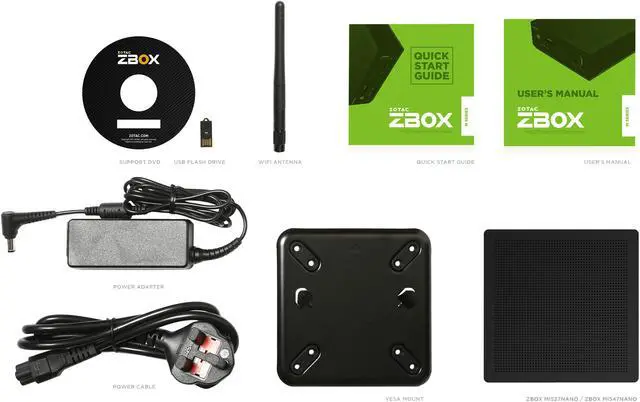 Alt view image 9 of 10 - ZOTAC M Series ZBOX MI547 NANO, Multi-Purpose Ultra Compact Mini PC, 7th Gen Intel Core i5-7200U Dual-Core Up to 3.1 GHz CPU, Intel HD Graphics 620, Support Up to 2 Displays in 4K. Barebones No Memory/Storage/OS - ZBOX-MI547NANO-U