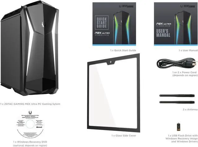 Alt view image 10 of 12 - ZOTAC GAMING MEK ULTRA GAMING PC GeForce RTX 2080 8 GB GDDR6, Z370, 6-core Liquid-Cooled Intel Core i7-8700K, 16 GB DDR4,  240 GB NVMe SSD, 2 TB HDD, Windows 10 System - GU2080C701B-U-W2B
