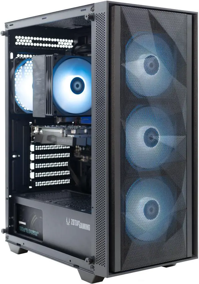 MEK AI-Enhanced Gaming PC Desktop Computer - NVIDIA GeForce RTX 3050, AMD Ryzen 5 5500 4.2GHz, 16GB RGB DDR4, 500GB NVME M.2 SSD, 650W 80+ GOLD PSU, WiFi 6E, Windows 11 Home