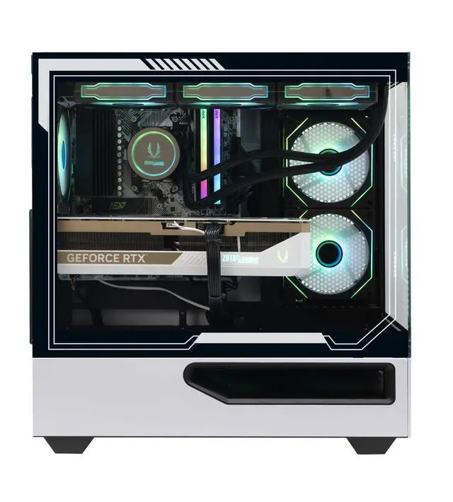 Alt view image 2 of 10 - ZOTAC GAMING MEK AI-Enhanced Gaming PC Desktop Computer - NVIDIA GeForce RTX 5090, AMD Ryzen 7 9800X3D Up to 5.2GHz, 32GB DDR5 RGB, 2TB NVME M.2 SSD, 1200W 80+ GOLD PSU, WiFi+BT, Windows 11
