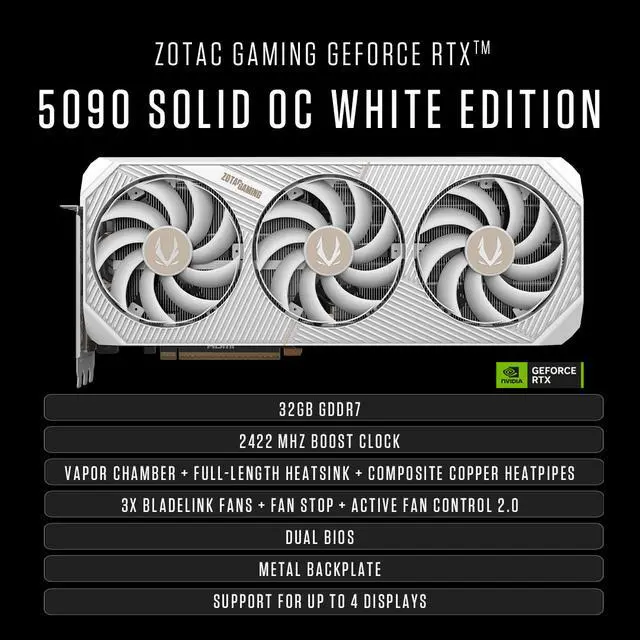 Alt view image 6 of 10 - ZOTAC GAMING MEK AI-Enhanced Gaming PC Desktop Computer - NVIDIA GeForce RTX 5090, AMD Ryzen 7 9800X3D Up to 5.2GHz, 32GB DDR5 RGB, 2TB NVME M.2 SSD, 1200W 80+ GOLD PSU, WiFi+BT, Windows 11