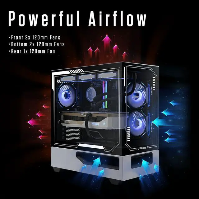 Alt view image 9 of 10 - ZOTAC GAMING MEK AI-Enhanced Gaming PC Desktop Computer - NVIDIA GeForce RTX 5090, AMD Ryzen 7 9800X3D Up to 5.2GHz, 32GB DDR5 RGB, 2TB NVME M.2 SSD, 1200W 80+ GOLD PSU, WiFi+BT, Windows 11