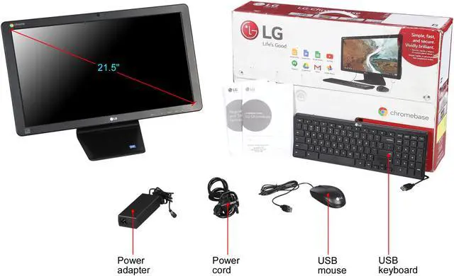 Alt view image 7 of 7 - LG Desktop Computer 22CV241-B.B 1.40GHz 2GB DDR3 16GB SSD Intel HD Graphics Google Chrome OS