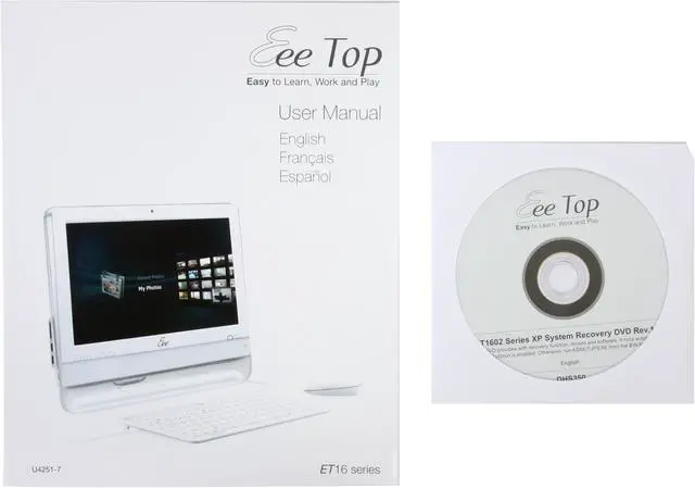 Alt view image 15 of 16 - ASUS Desktop PC Eee Top ETP1602-BK-X0045 Intel Atom N270 1GB DDR2 160GB HDD 15.6" Windows XP Home