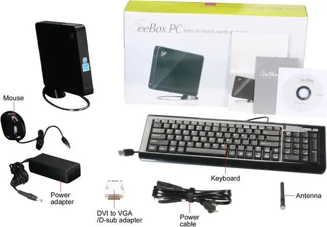 Alt view image 7 of 7 - ASUS Desktop PC Eee Box EBXB202-BLK-E0035 Intel Atom N270 1GB DDR2 160GB HDD Intel GMA 950 Linux