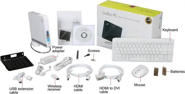 Alt view image 6 of 6 - ASUS Desktop PC Eee Box EB1006-W-111-5002 Intel Atom N270 1GB DDR2 160GB HDD ATI Radeon HD 4530 Windows XP Home