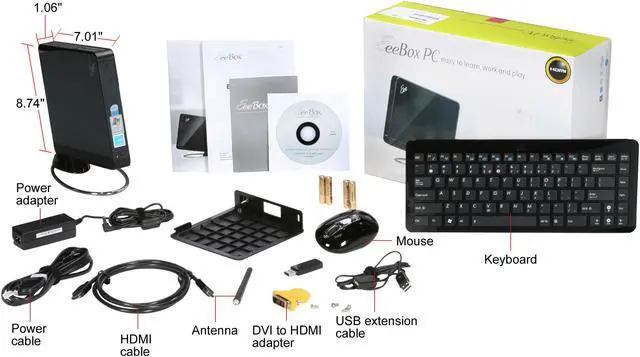 Alt view image 6 of 6 - ASUS Desktop PC Eee Box EB1006-B-111-5002 Intel Atom N270 1GB DDR2 160GB HDD ATI Radeon HD 4530-DX9 Windows XP Home