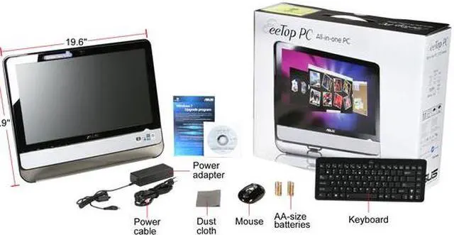 Alt view image 7 of 7 - ASUS Desktop PC Eee Top ET2002-B024C Intel Atom N330 2GB DDR2 320GB HDD 20.0" Windows Vista Home Premium