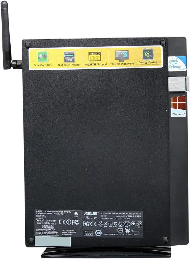 Alt view image 3 of 6 - ASUS Desktop PC Eee Box EB1035-B010M Intel Celeron 847 2GB DDR3 320GB HDD Intel HD Graphics Windows 8 64-Bit