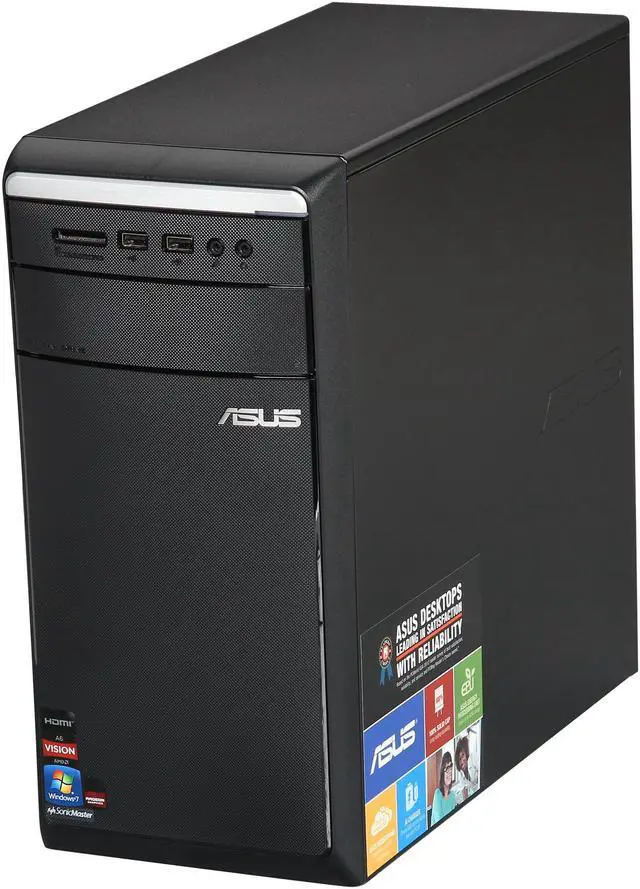 Alt view image 3 of 6 - ASUS Desktop PC M11BB-US002O AMD A6-6400K 8GB DDR3 1TB HDD AMD Radeon HD 8470D Windows 7 Home Premium