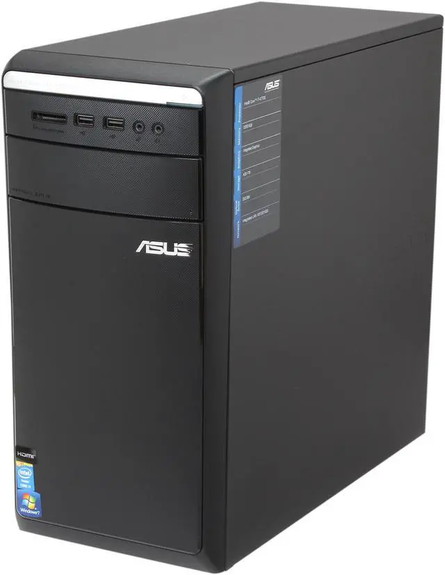 Alt view image 3 of 6 - ASUS Desktop PC M11AD-US002Q Intel Core i7-4770S 8GB DDR3 1TB HDD Intel HD Graphics 4600 Windows 7 Professional 64-Bit