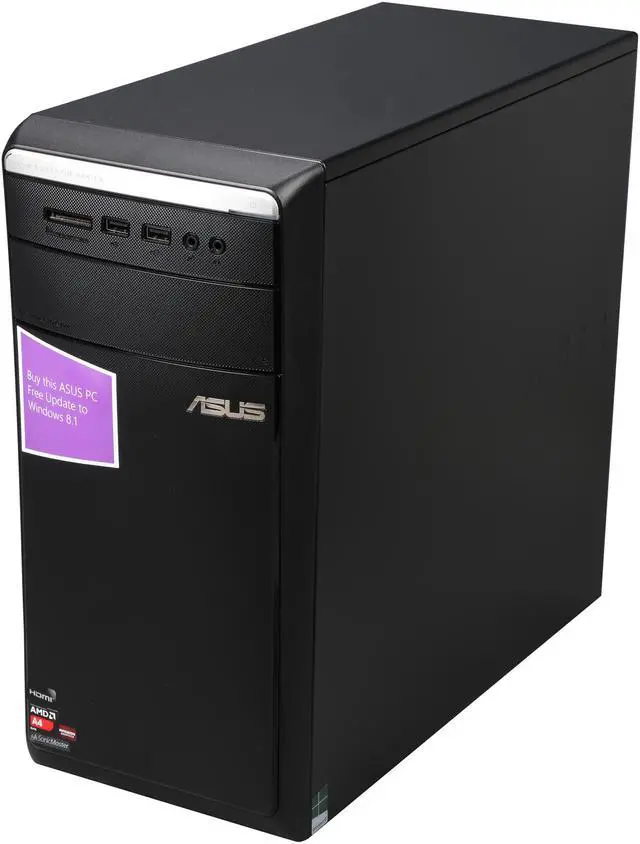 Alt view image 3 of 6 - ASUS B Grade Desktop PC M11BB-US011S-B AMD A4-6300 4GB DDR3 1TB HDD AMD Radeon HD 8370D Windows 8