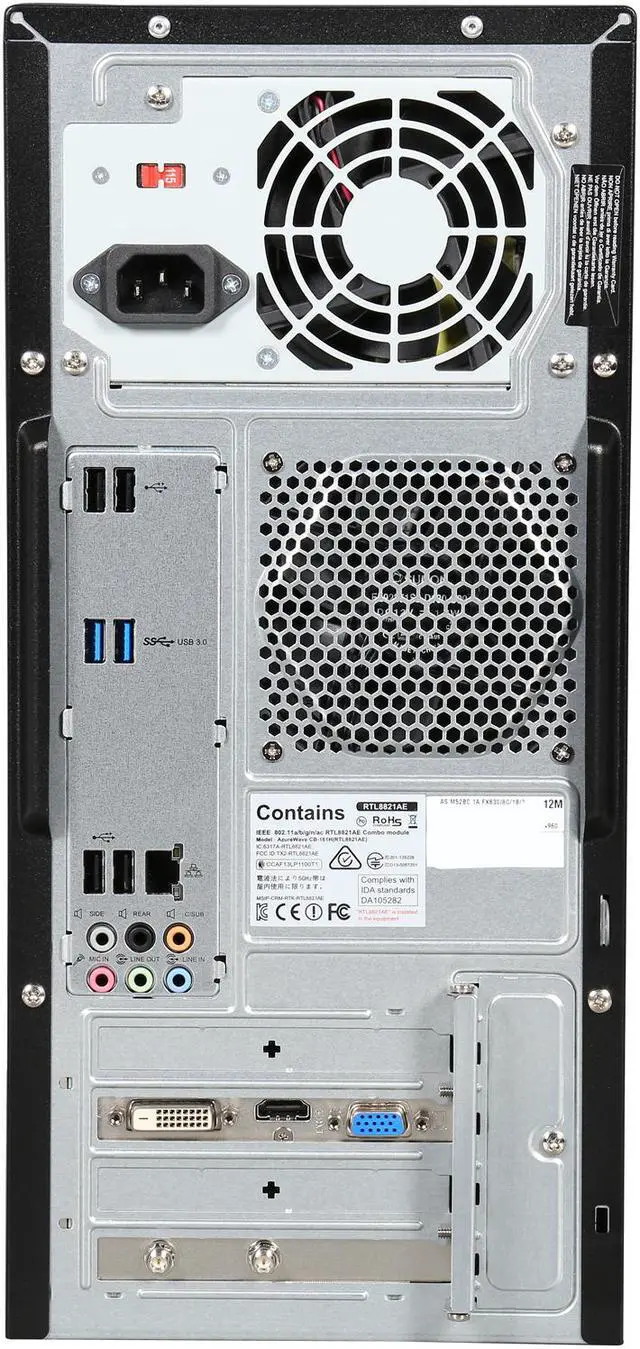 Alt view image 5 of 6 - ASUS M52BC-US005S Desktop PC AMD FX-Series FX-8300 (3.30 GHz) 8 GB DDR3 1 TB HDD AMD Radeon R5 235X 1 GB GDDR3 Windows 8.1 64-Bit