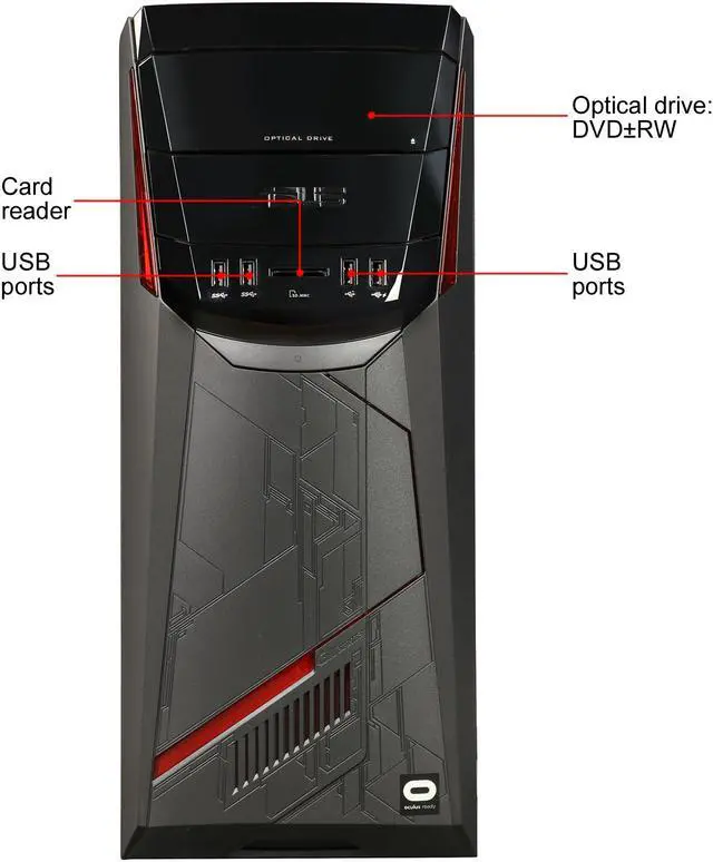 Alt view image 2 of 6 - ASUS Desktop Computer G11CD-US51 Intel Core i5-6400 8GB DDR4 1TB HDD NVIDIA GeForce GTX 970 Windows 10 Home